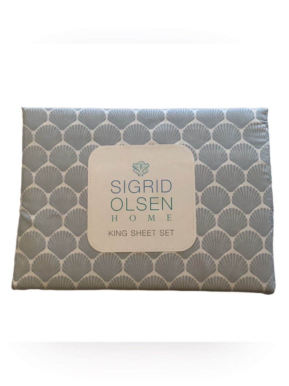 Sigrid Olsen Scallop Shell Seashell King Sheet Set New